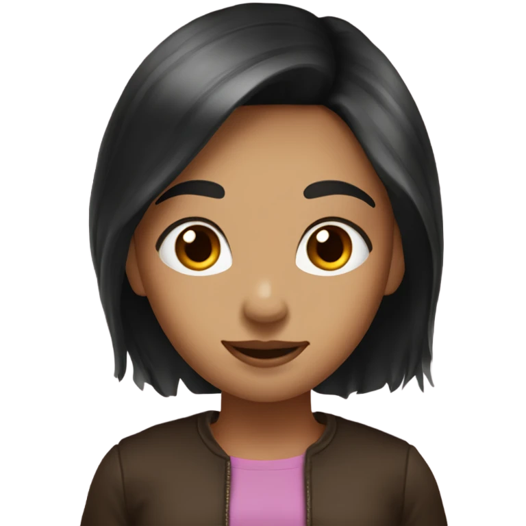 girl with dark hair with a dagdanuge brown do emoji