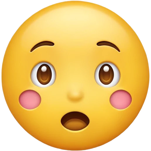 yellow round emoji with a simple surprised expression emoji