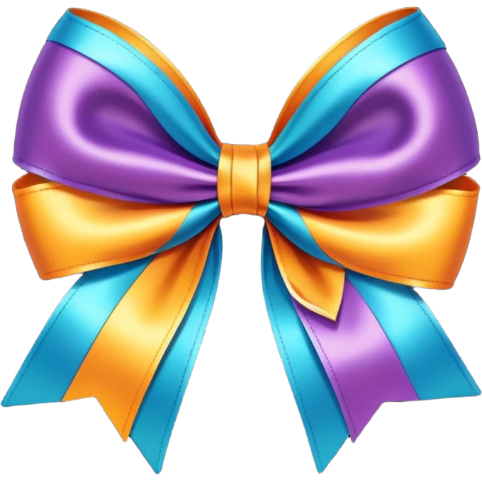 Multi-coloured bow emoji
