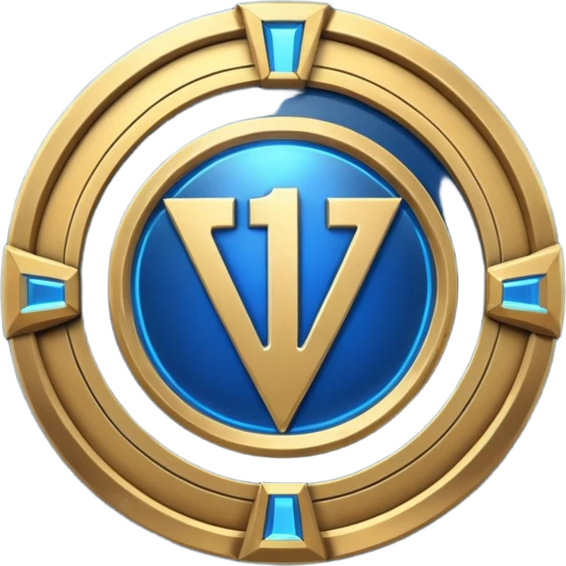 Futuristic achievement medal badge, circular shield emblem with engraved Roman numeral I and subtle “12M” detail, metallic gold and deep blue glow, sci-fi web3 game UI style, polished 3D game asset, soft energy aura, dark background, centered composition, high detail emoji