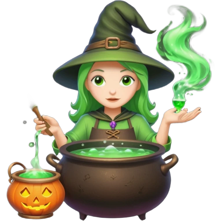 green witch cooking potion emoji