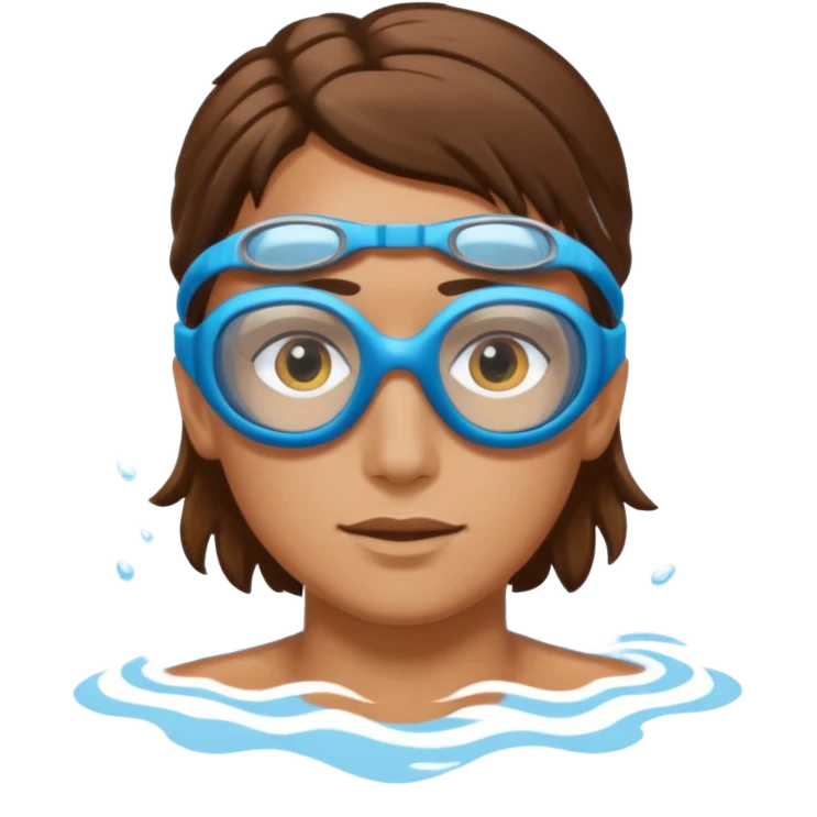 swimming athlete with swim glasses, no hat emoji