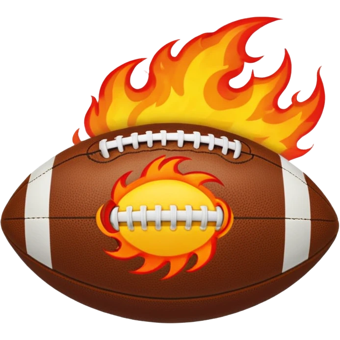 a football with fire around it emoji