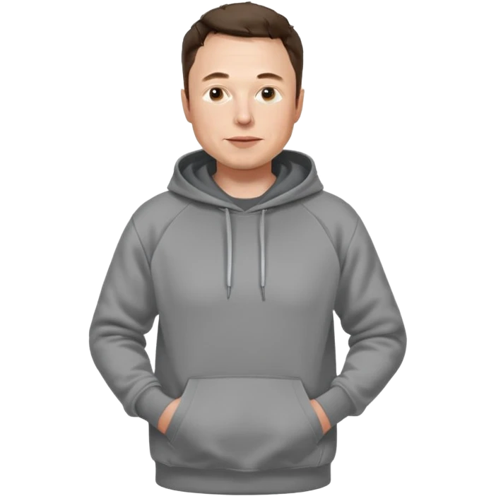 elon musk in gray hoodie full height emoji