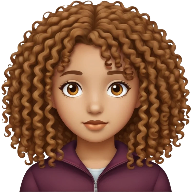 Mixed teen curly hair girl emoji