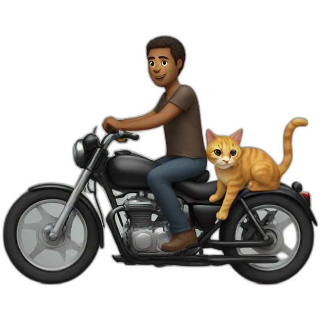 man rides on cat emoji