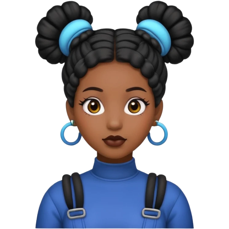 Black woman with Space buns emoji