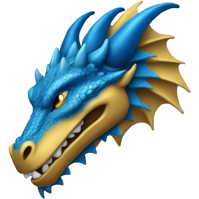 Blue and gold dragon sleeping emoji
