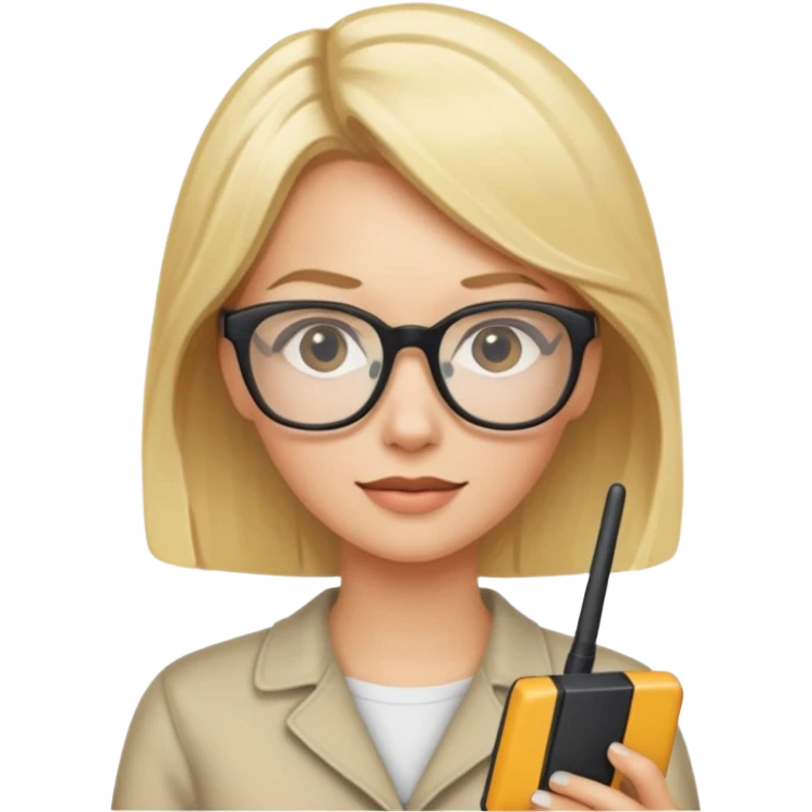 mujer  joven rubia con modem de internet emoji