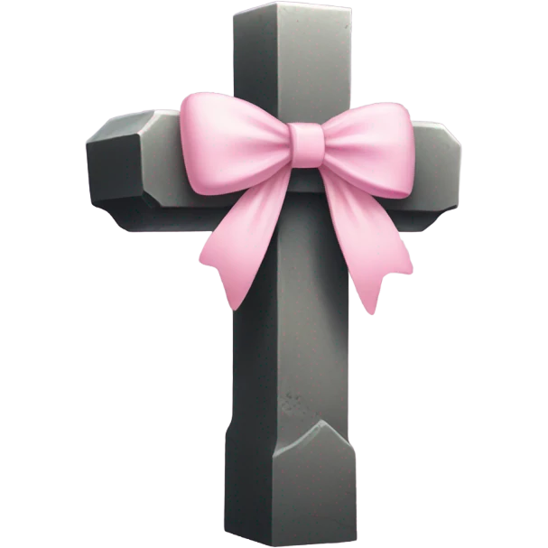 grave with light pink bow emoji