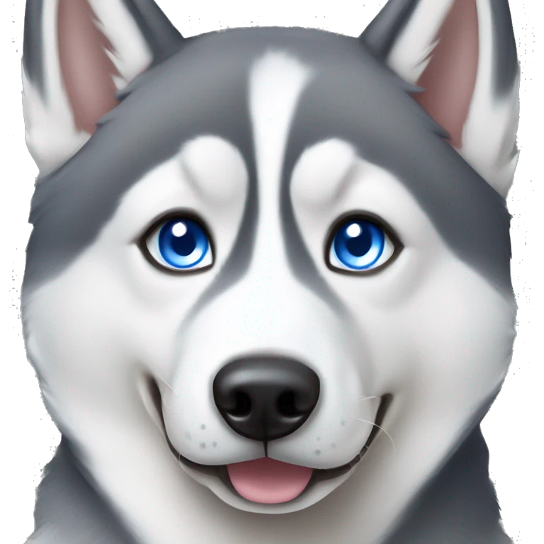 Gray Siberian Husky with blue eyes  emoji