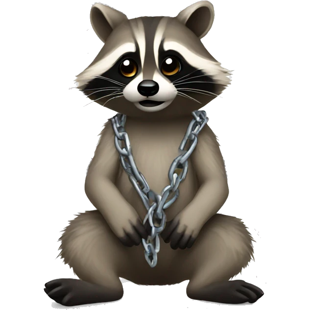 raccoon with chains rapping emoji