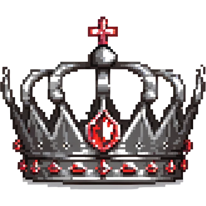 black crown with red jewels emoji