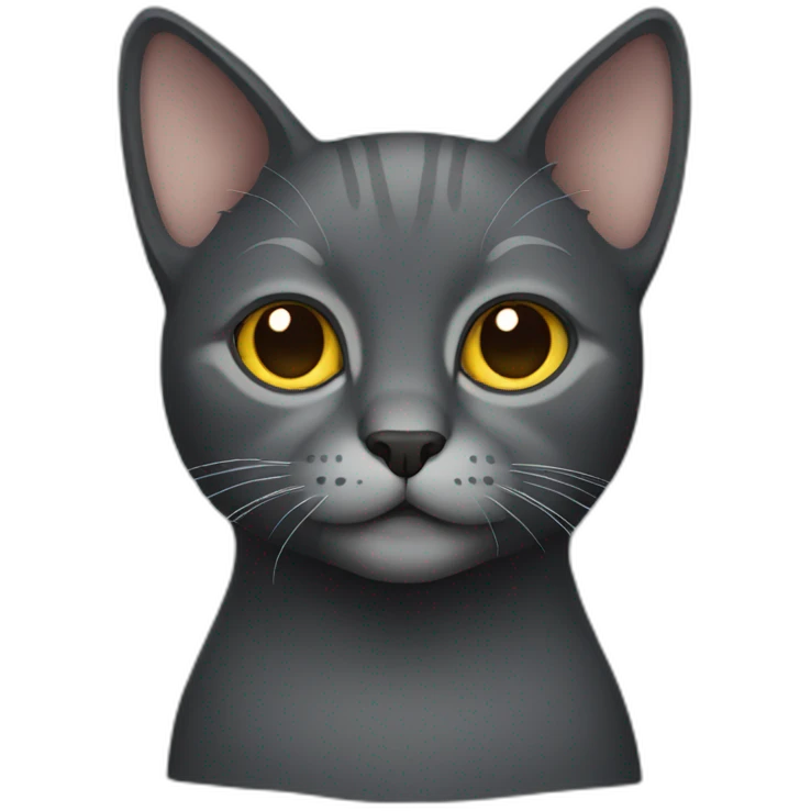 Dark Gray cat emoji