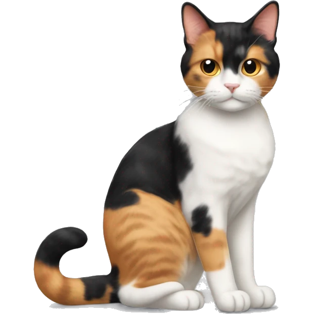 calico cream cat with black calico cat with orange calico cat mixed emoji