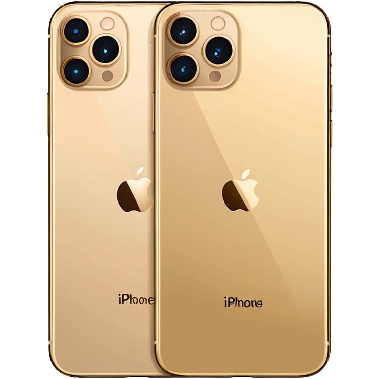 Gold iPhone 16 Pro Max, front and rear view emoji