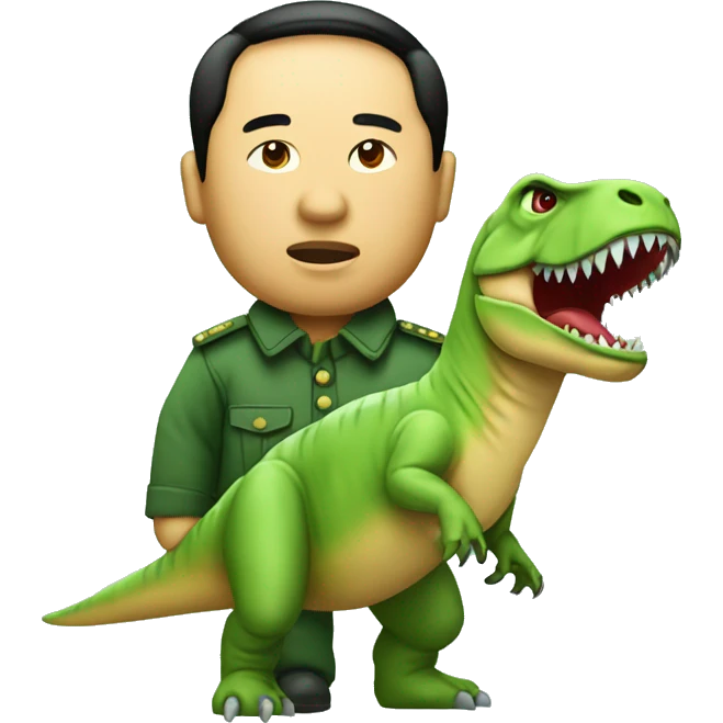 Mao Zedong holding a t-Rex emoji