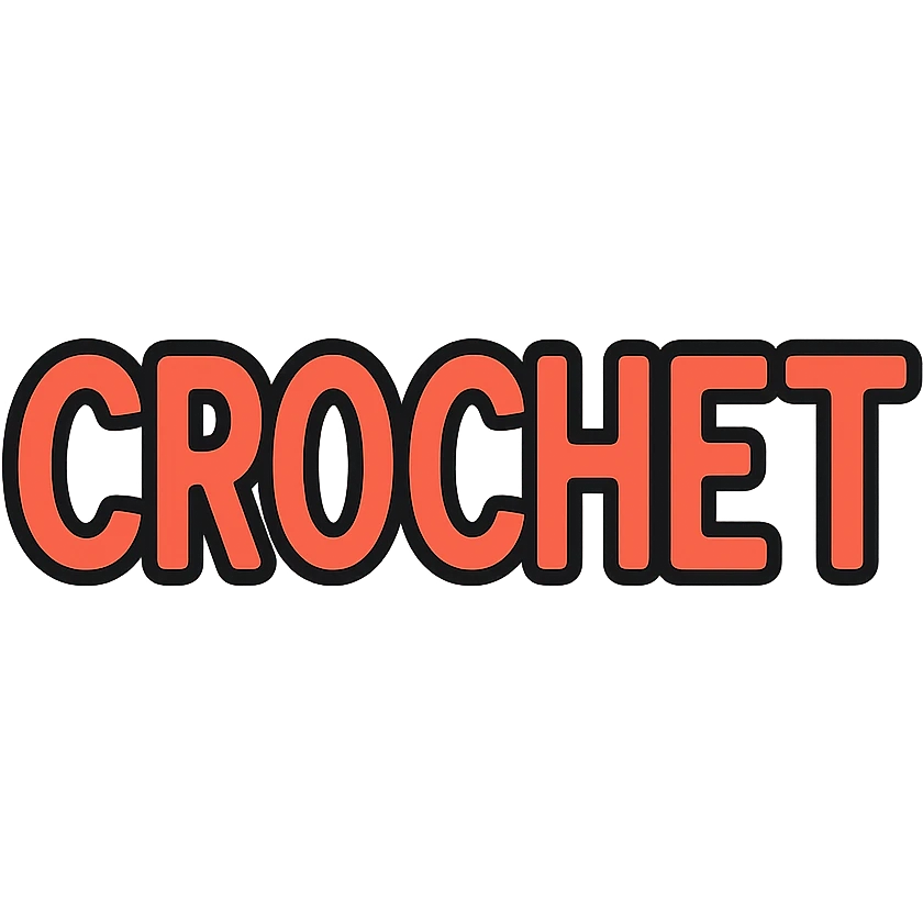 the word 'crochet' color outline icon style emoji