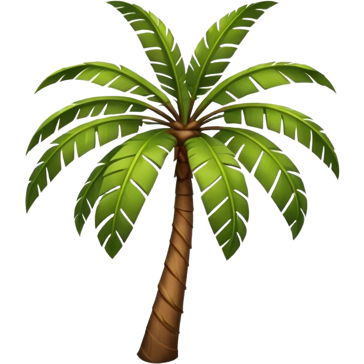["Brown-trunk palm tree with large green fronds."] emoji