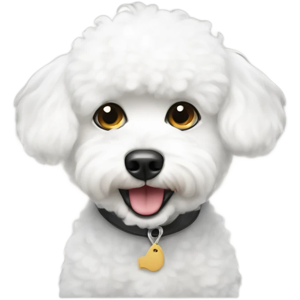 Small white bichon begging for food  emoji
