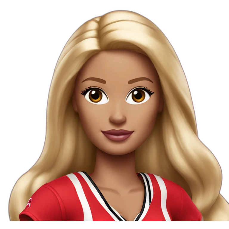 blond barbie in red chicago bulls outfit emoji