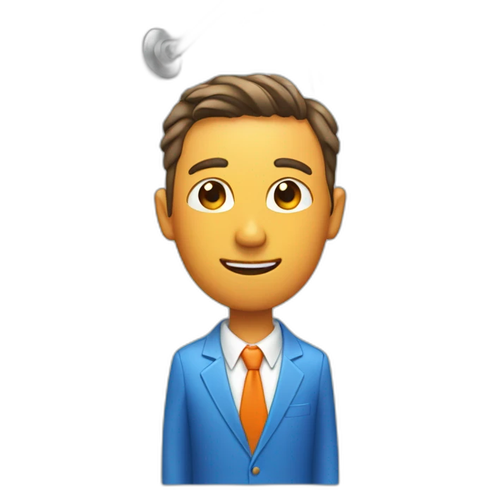 A man wearing blue and orange suit taking a shower emoji