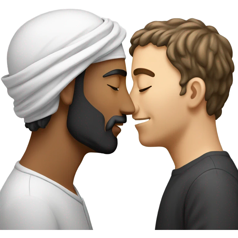 gay middle eastern kissing white guy emoji
