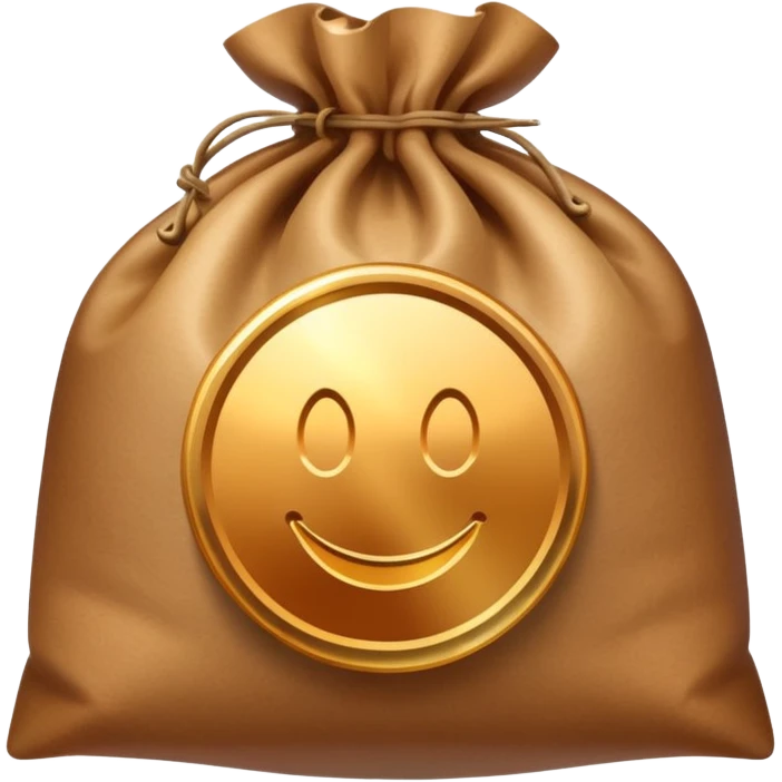 gradient coins inside a brown bag emoji