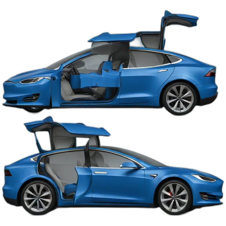Blue Tesla car emoji