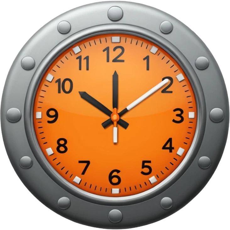 orange clock emoji
