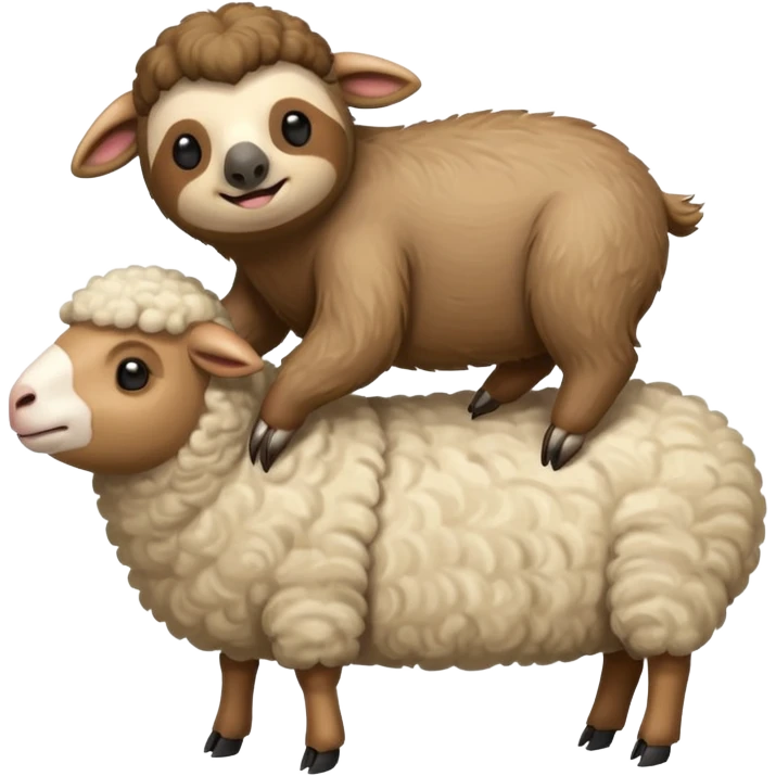 Sloth riding a sheep emoji