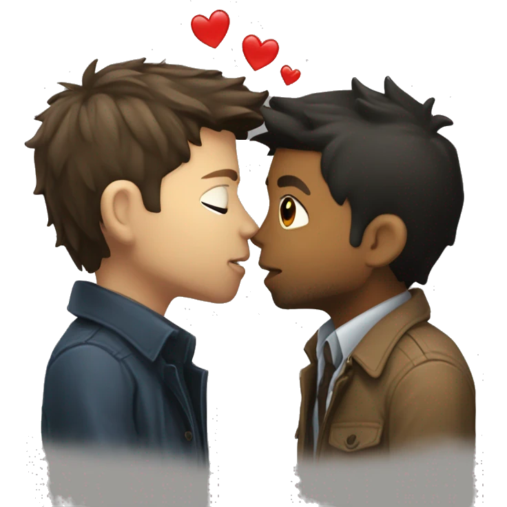 dean winchester kissing castiel emoji