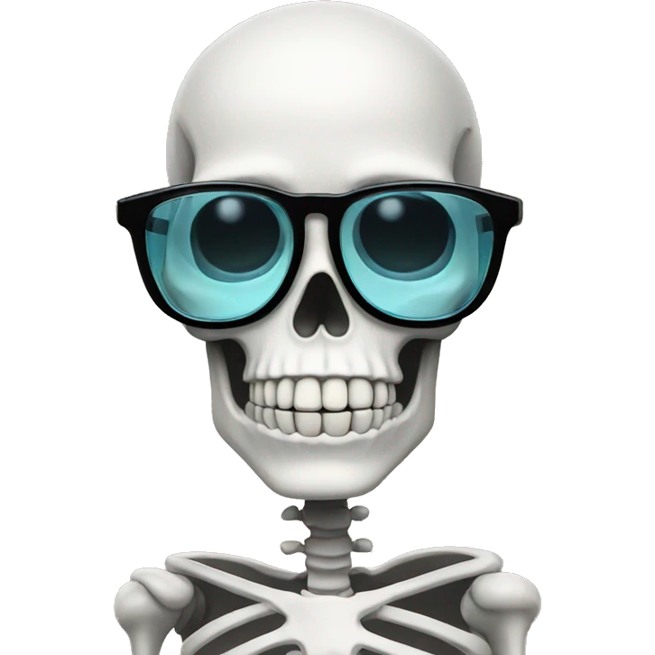 Skeleton with cool glasses emoji