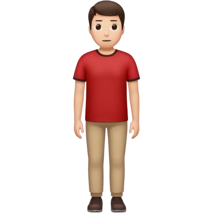 walking man no face, red shirt, similar to previous eyes emoji style emoji