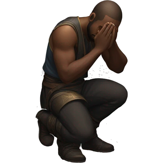 a character in the Diablo universe, on his knees praying emoji