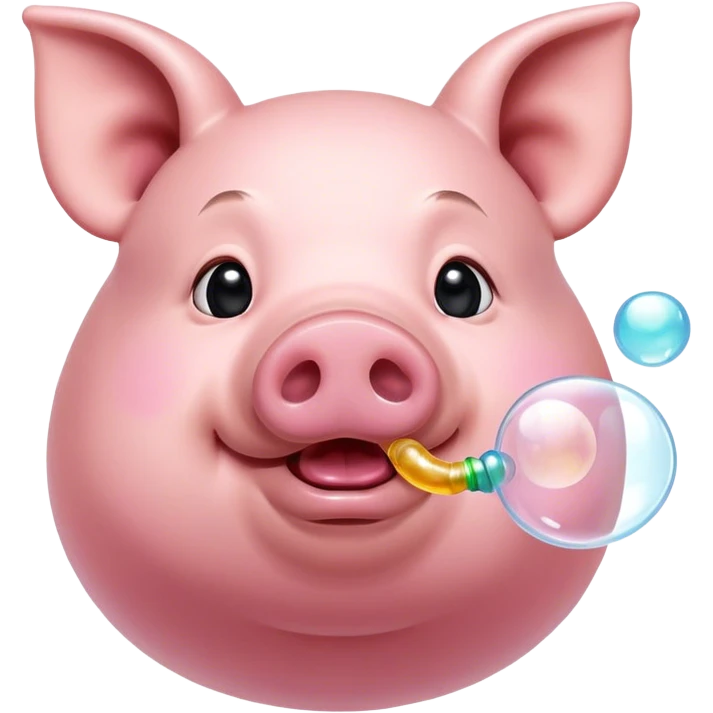 Pig blowing bubbles emoji