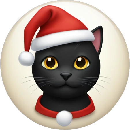 Black cat dressed as Santa Claus emoji