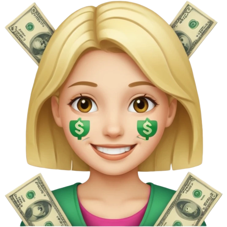 Money smiley face girly  emoji