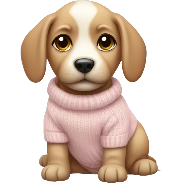 cute puppy wearing a light pink sweater  emoji