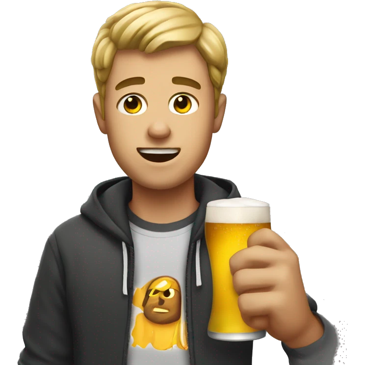 frat boy with beer  emoji
