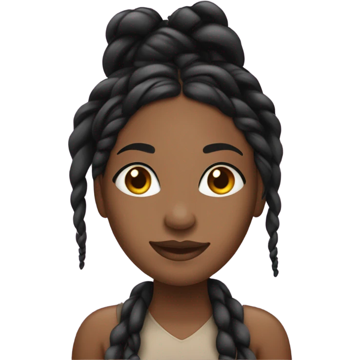 black woman with black braids and lashes emoji