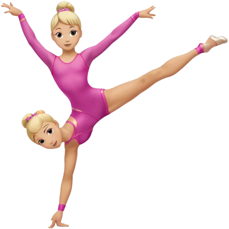 pink dancer-gymnast with blonde hair, balancing on one leg emoji
