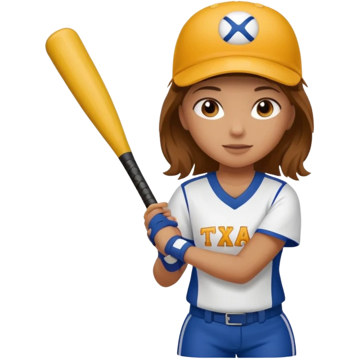 Girl playing softball emoji