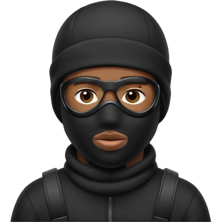 Ski mask black man emoji