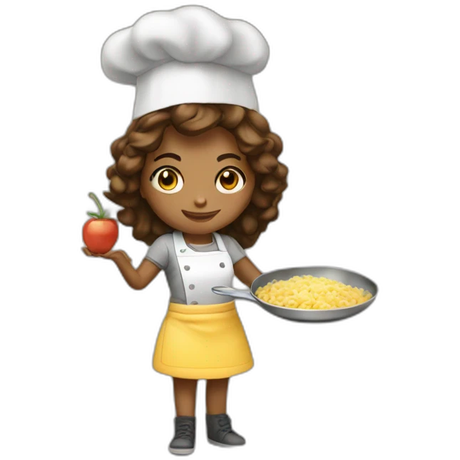 Girl is cooking scramble  emoji