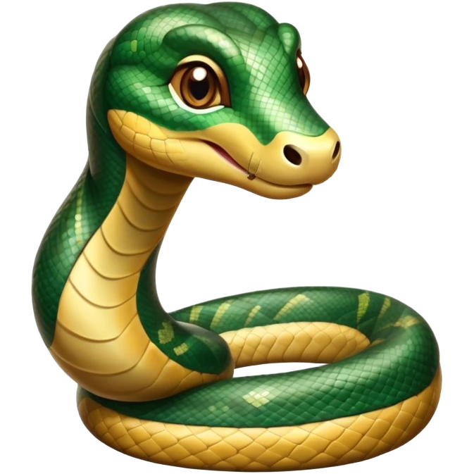 cinematic-cute-anaconda-portrait-emoji,-head-tilted-playfully-and-inquisitively,-with-a-sleek,-shimmering-body-adorned-with-detailed-scale-sriped patterns-and-round,-sparkling-eyes-full-of-wonder,-simplified-yet-irresistibly-adorable-features emoji