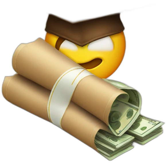 brown diploma with money emoji