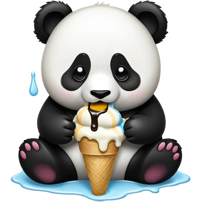 Panda eating ice cream emoji