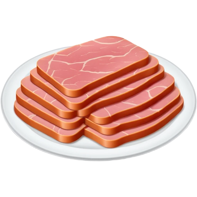 a plate of luncheon meat, simple, clear emoji