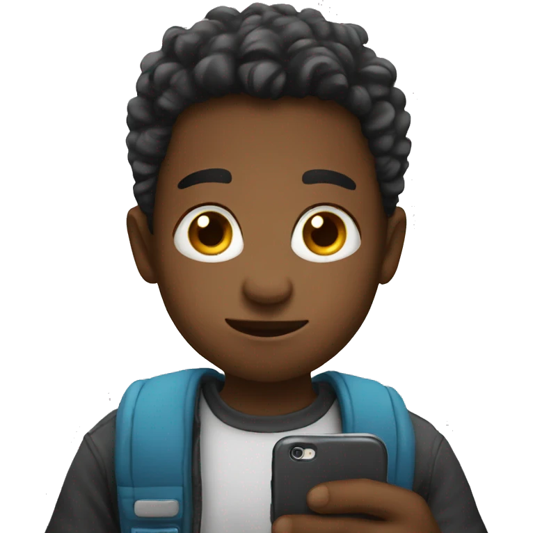 Kid with phone emoji